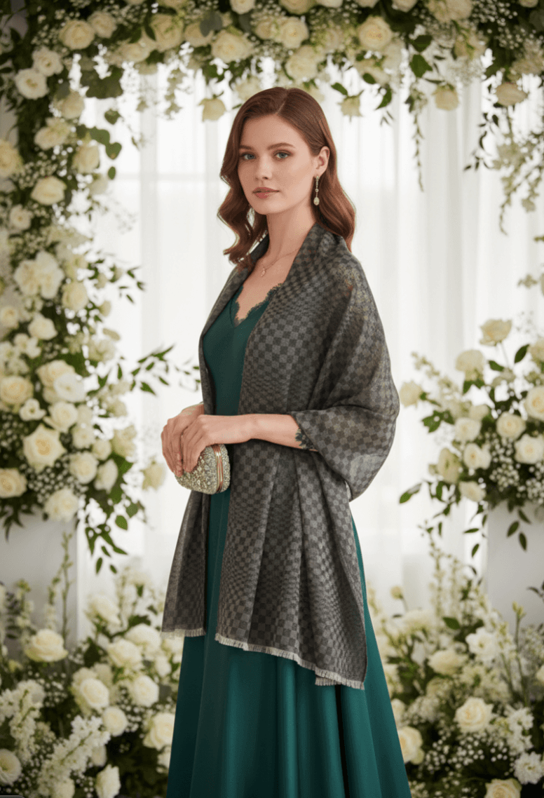 Luxury women's 100% cashmere scarf featuring hand-twisted fringe edges, soft lightweight wrap for travel and everyday elegance