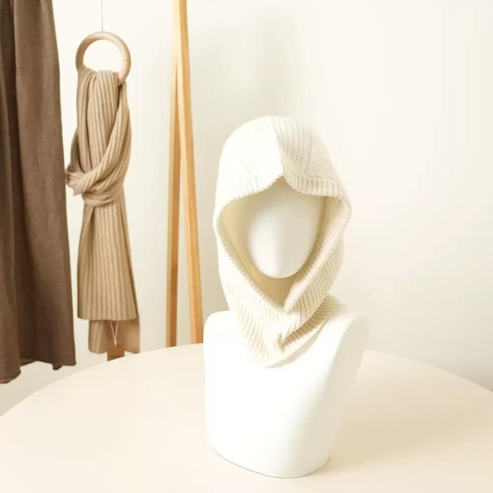 Luxury women’s pure cashmere balaclava winter hood