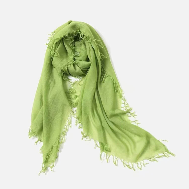 Minimalist luxury cashmere scarf in fresh spring colors