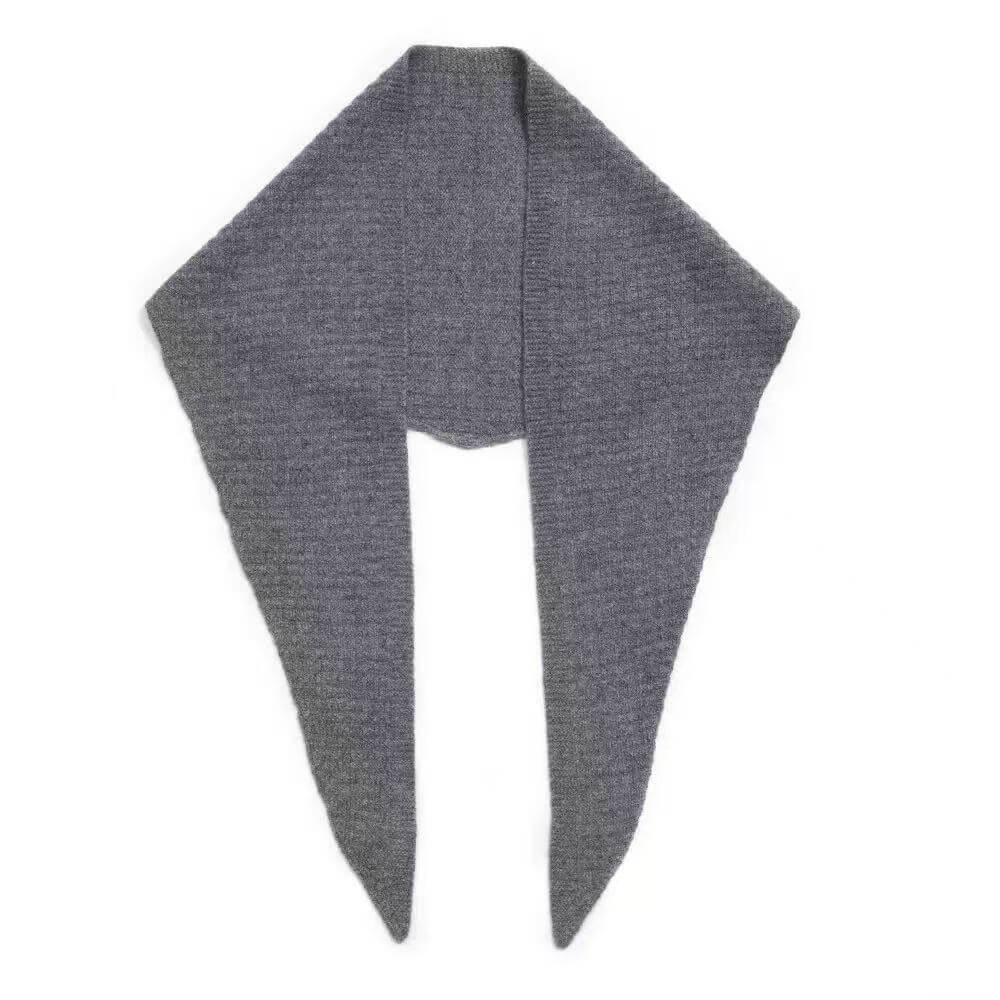 Minimalist women’s cashmere triangle scarf with pointed ends