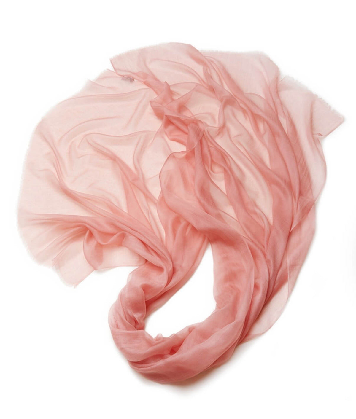 Nude pink lightweight cashmere wrap with soft, loosely draped fabric