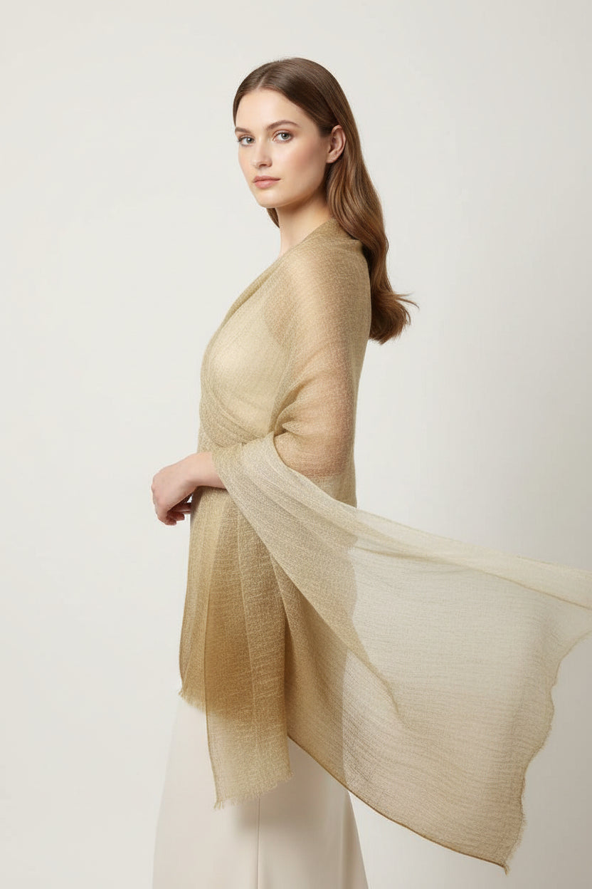 Premium gradient cashmere shawl for women, soft travel scarf and elegant evening wrap