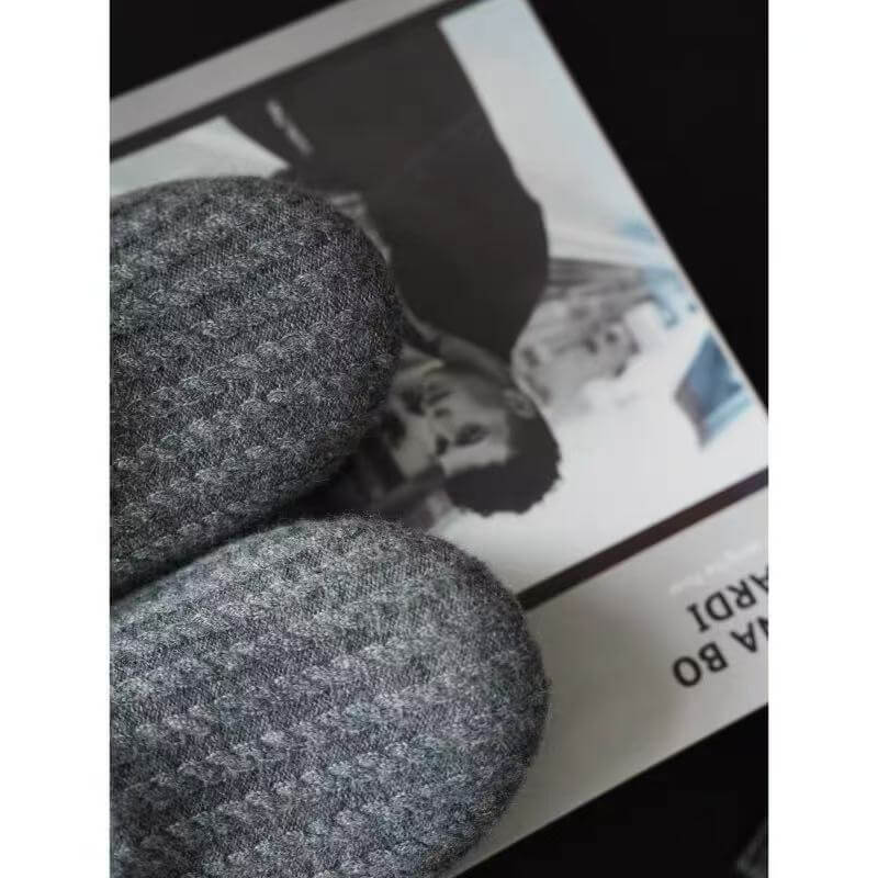Pure Cashmere Cable Knit House Slippers for Women with Warm and Cozy Feel