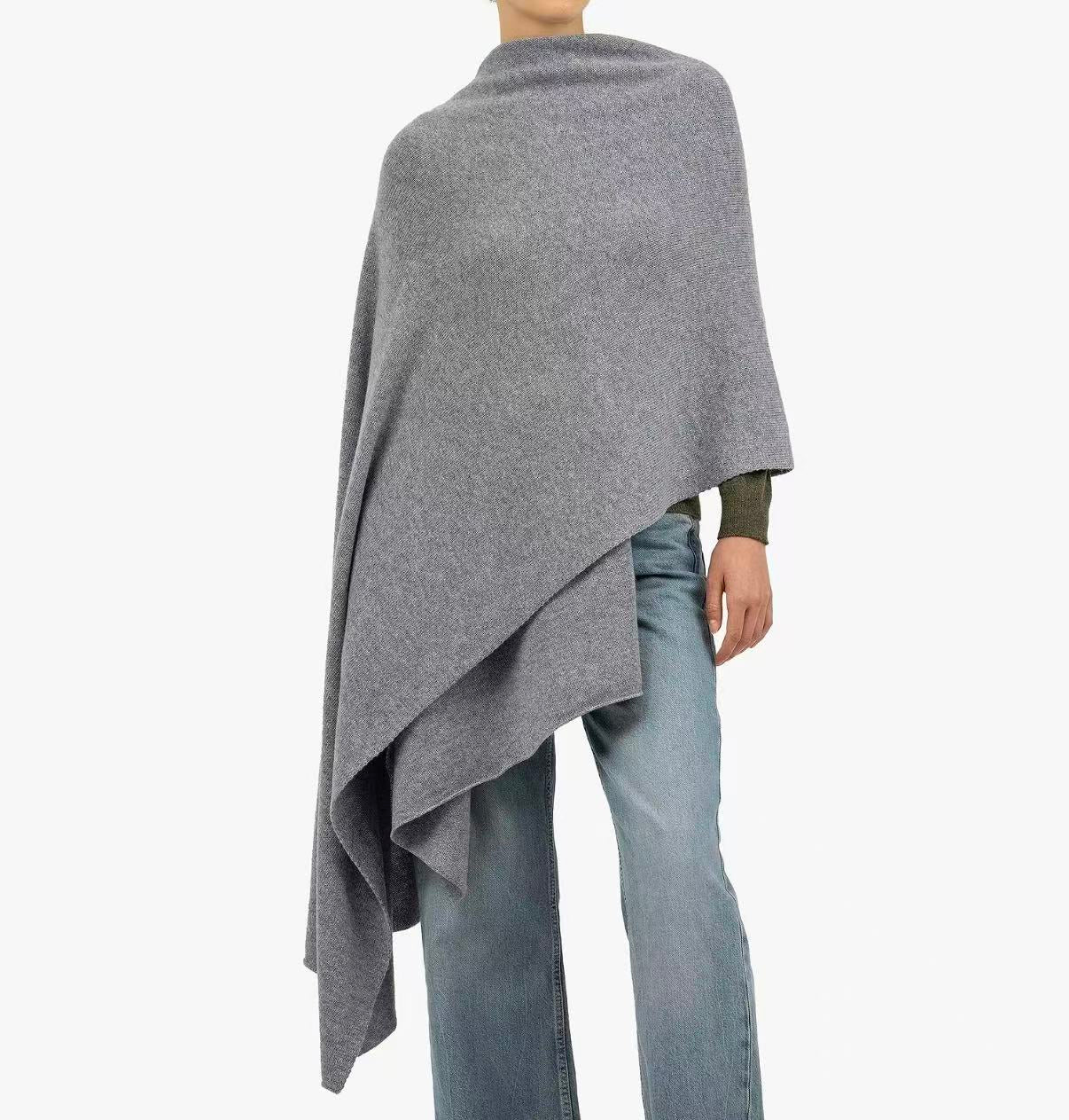 Pure Cashmere Oversized Scarf for Travel – Large Soft Wrap for Airplane and Office
