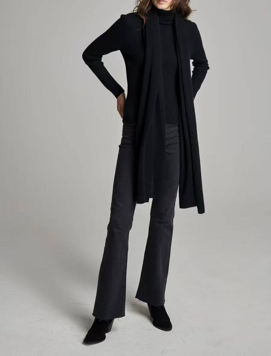 Soft 100% Cashmere Knitted Scarf for Women, Elegant Everyday Winter Accessory