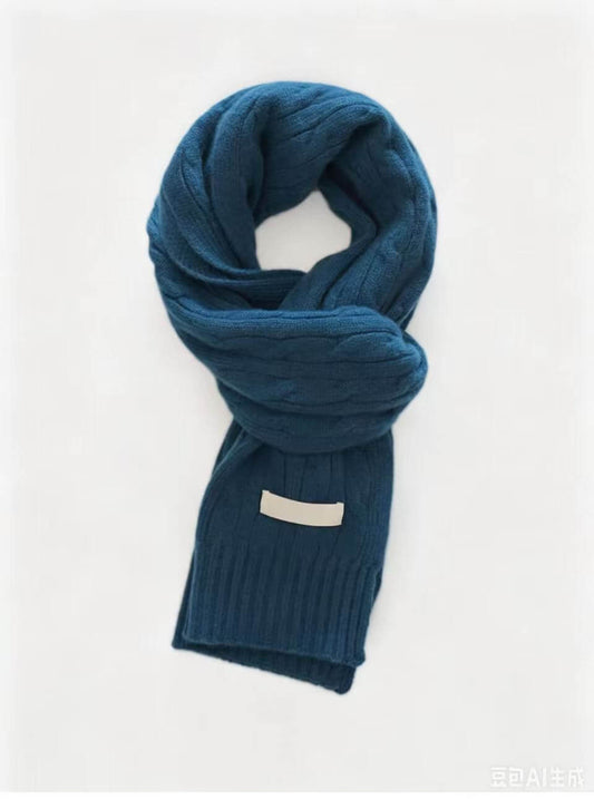 Classic cable knit cashmere scarf luxury gift idea