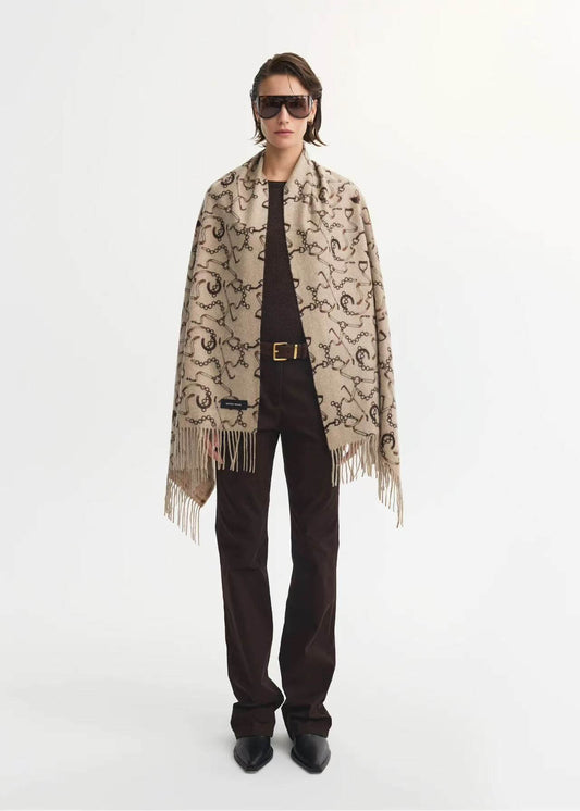  Reversible 100% Cashmere Scarf Wrap in camel color 