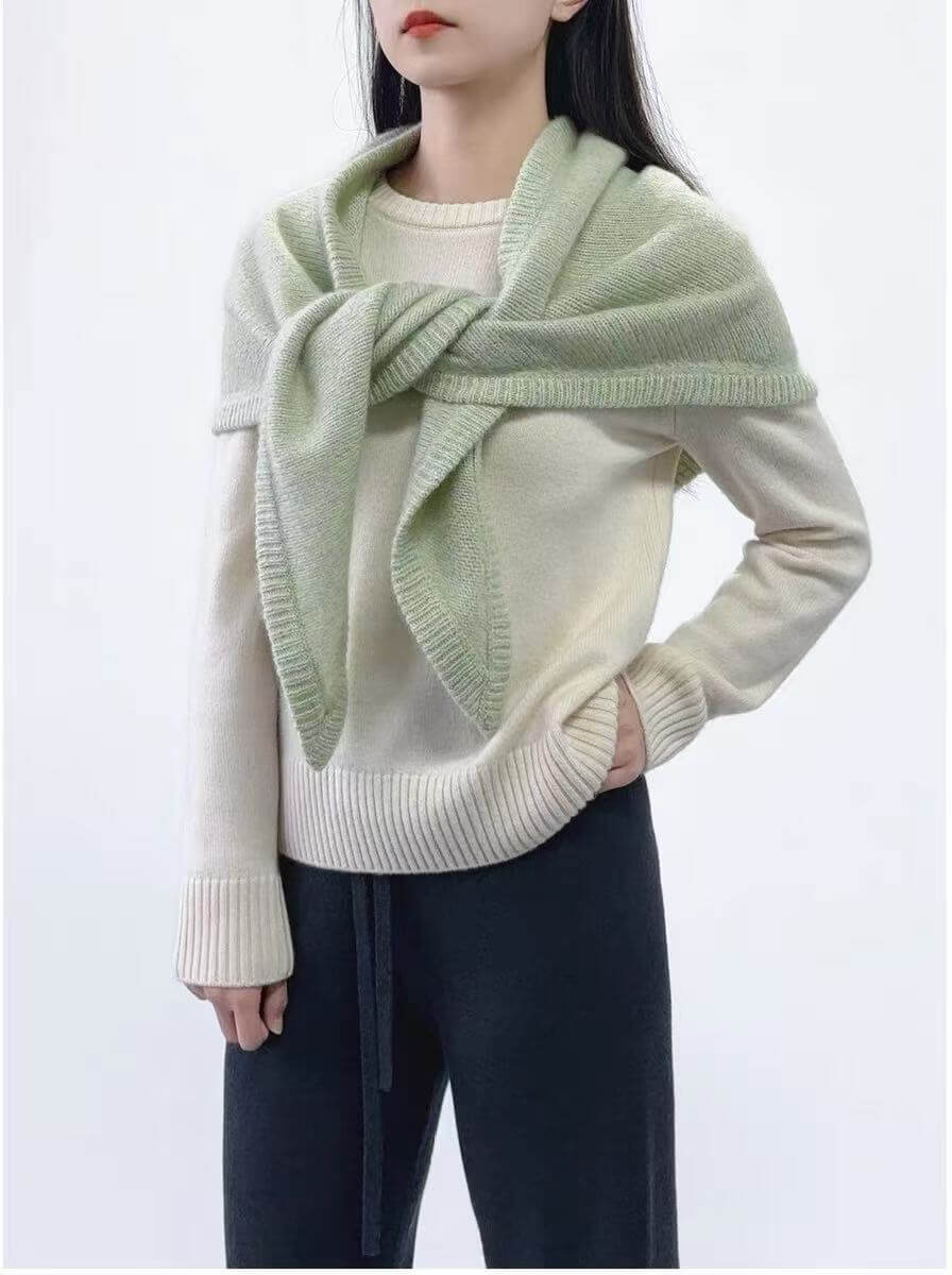 Women’s lightweight cashmere silk shawl scarf, luxury triangle wrap for office and weekend outfits