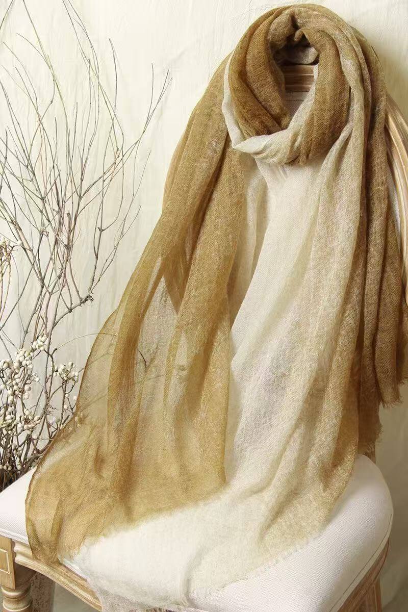 Soft cashmere gradient wrap for women, lightweight luxury scarf for office travel and weekends