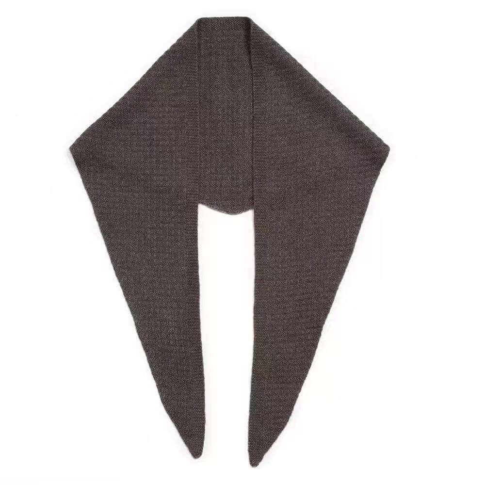 Soft cashmere triangle scarf available in beige camel dark gray and brown