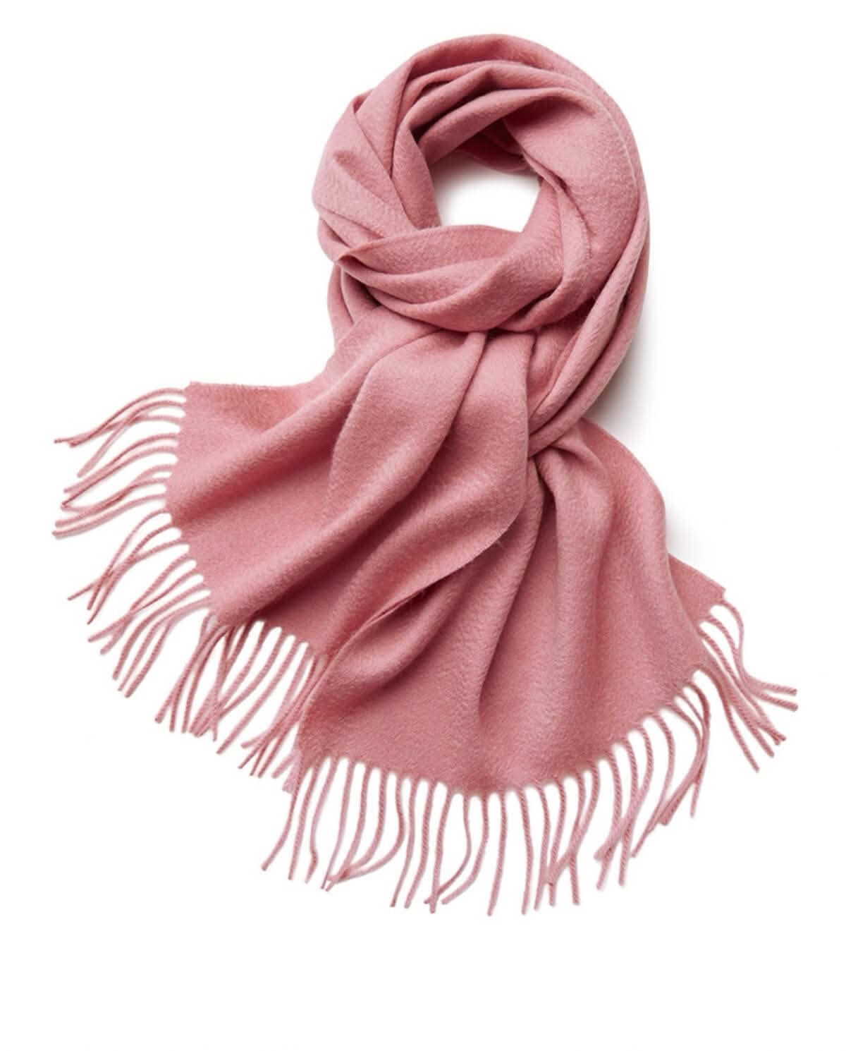 Soft pink cashmere winter scarf for layering outfits