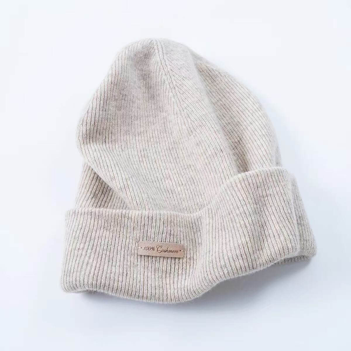 Soft ribbed cashmere hat and scarf gift set for women