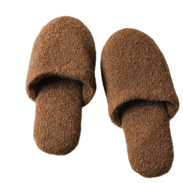 Luxury women's bouclé cashmere slippers crafted from premium Inner Mongolian cashmere