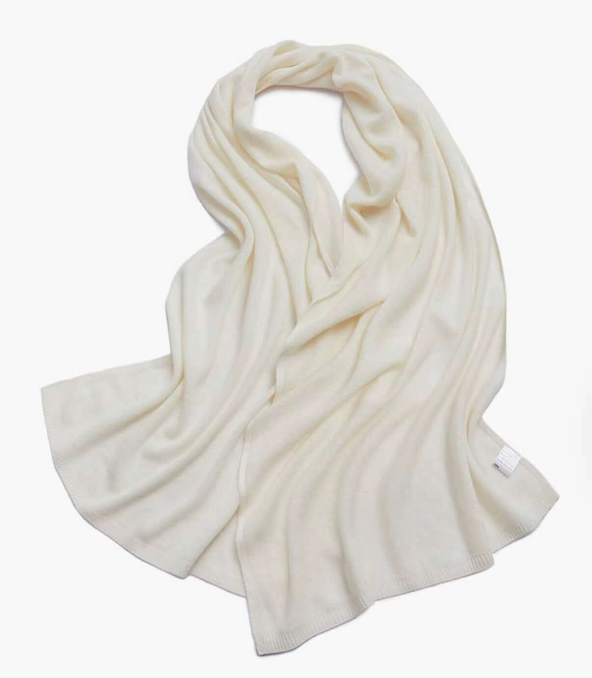 White 100% cashmere travel shawl wrap for women