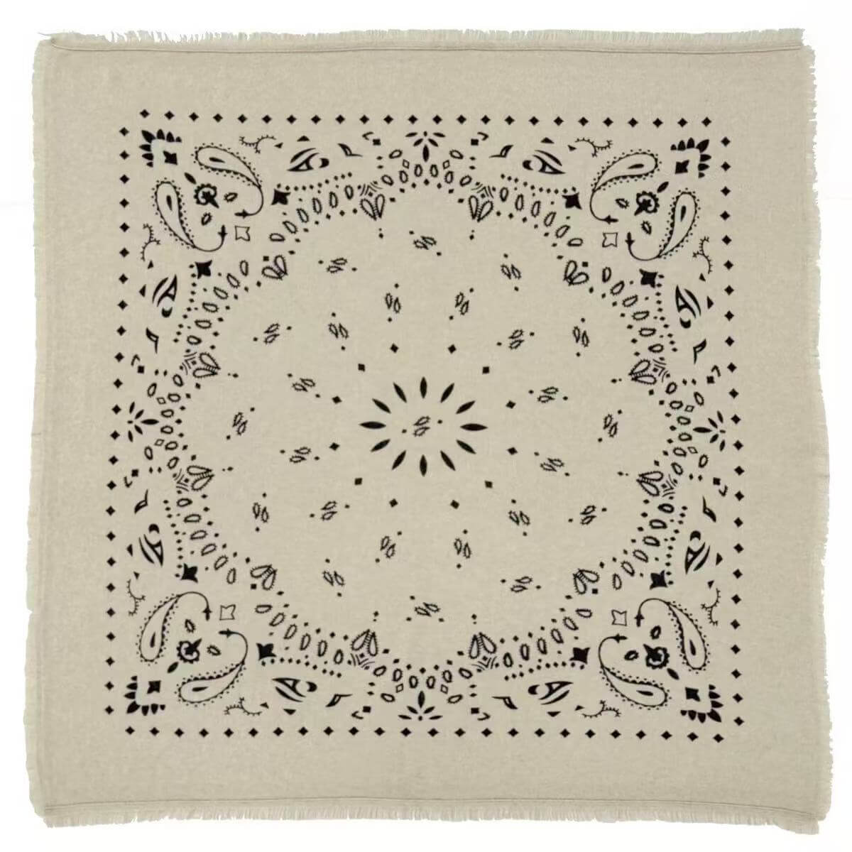 Women’s 100% cashmere paisley printed bandana scarf 90x90 cm