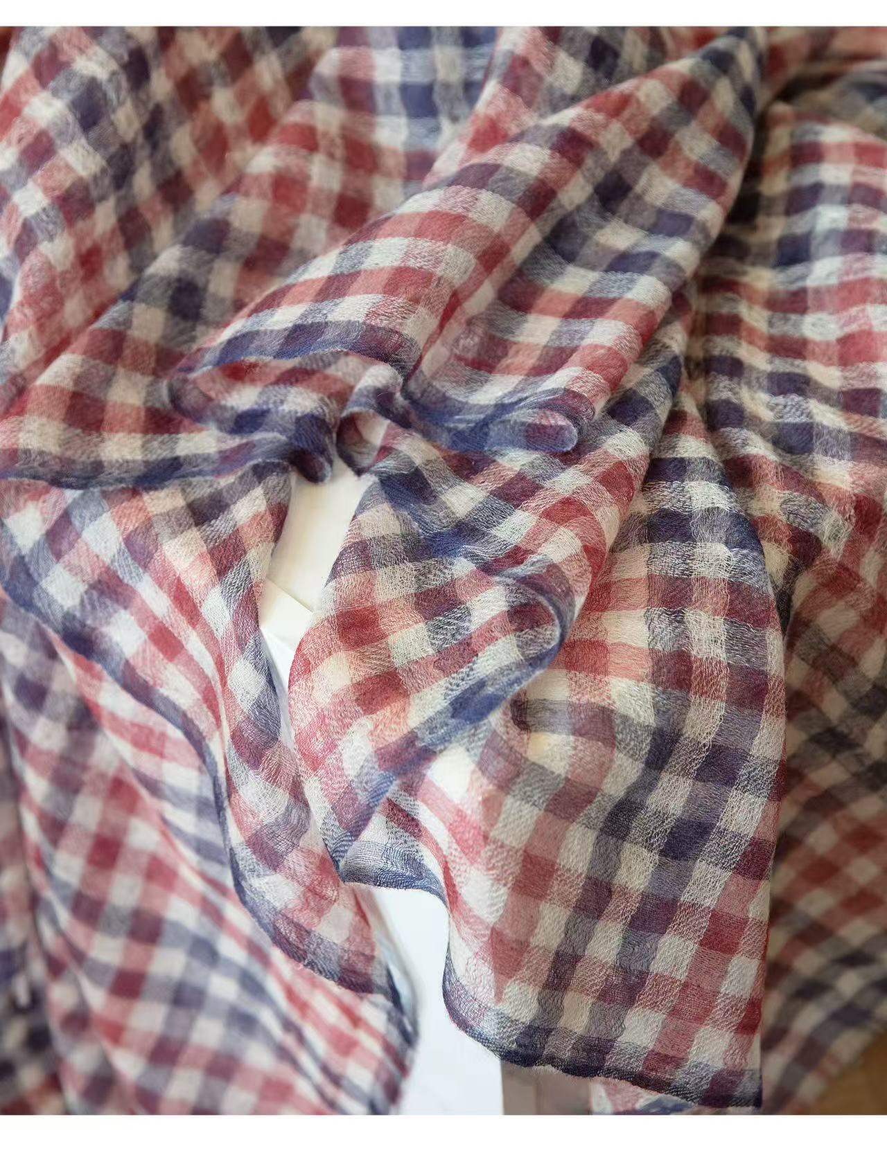 Women’s 100% cashmere plaid shawl, soft lightweight luxury wrap scarf 