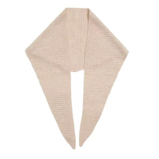Women’s 100% cashmere waffle knit triangle scarf in beige