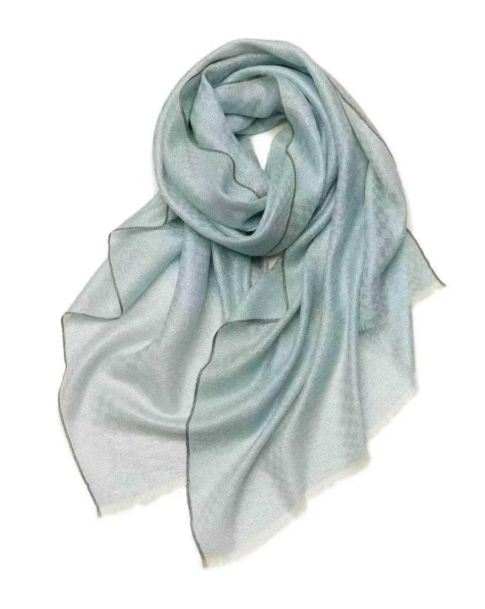 Women's 100% pure cashmere luxury scarf with elegant hand-twisted fringes, premium wrap for travel, gifting and quiet luxury style