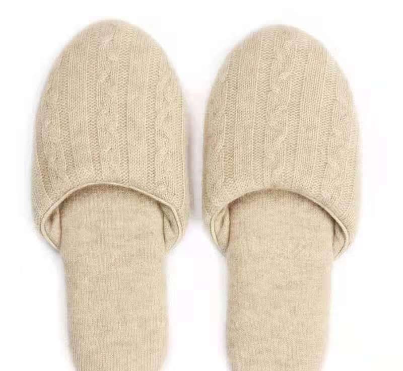 women cashmere slipper shoes,Women’s cashmere slippers, cable knit house shoes