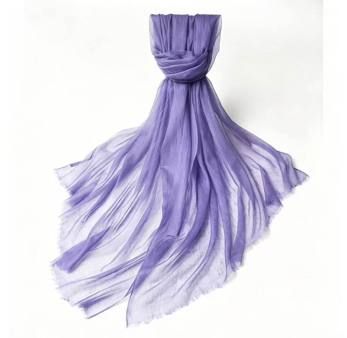 Women's featherweight 100% cashmere scarf in rich violet purple