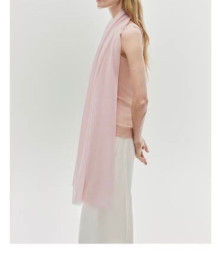 Women's featherweight 100% cashmere shawl with a soft, airy drape for spring and summer