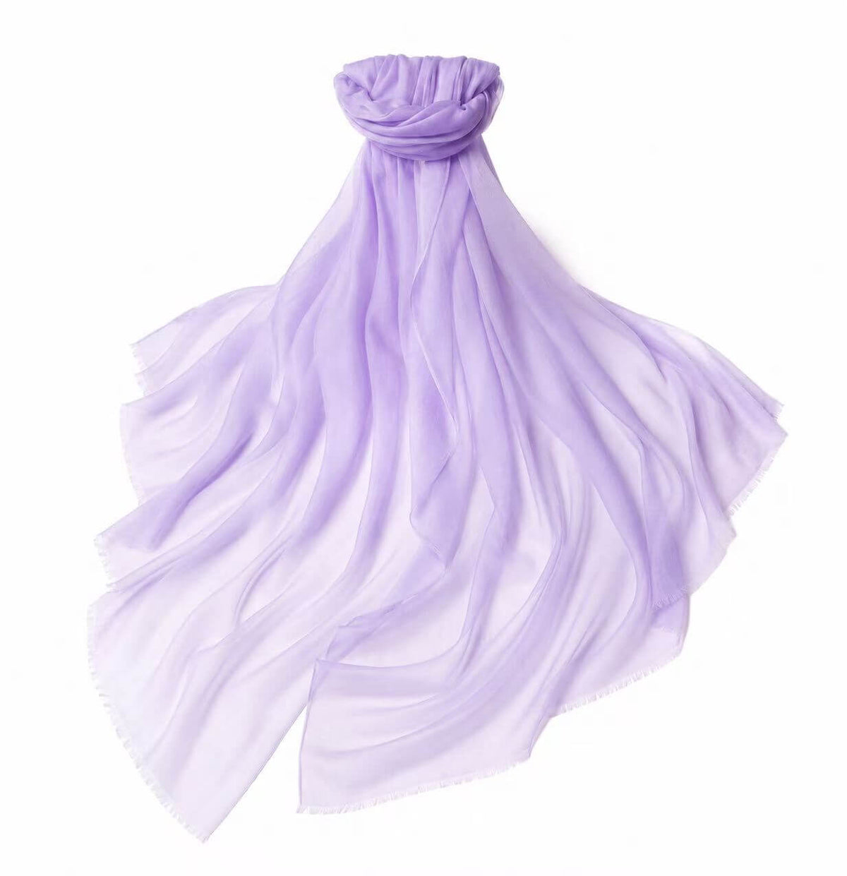 Women's lightweight 100% cashmere scarf and shawl in delicate light lilac