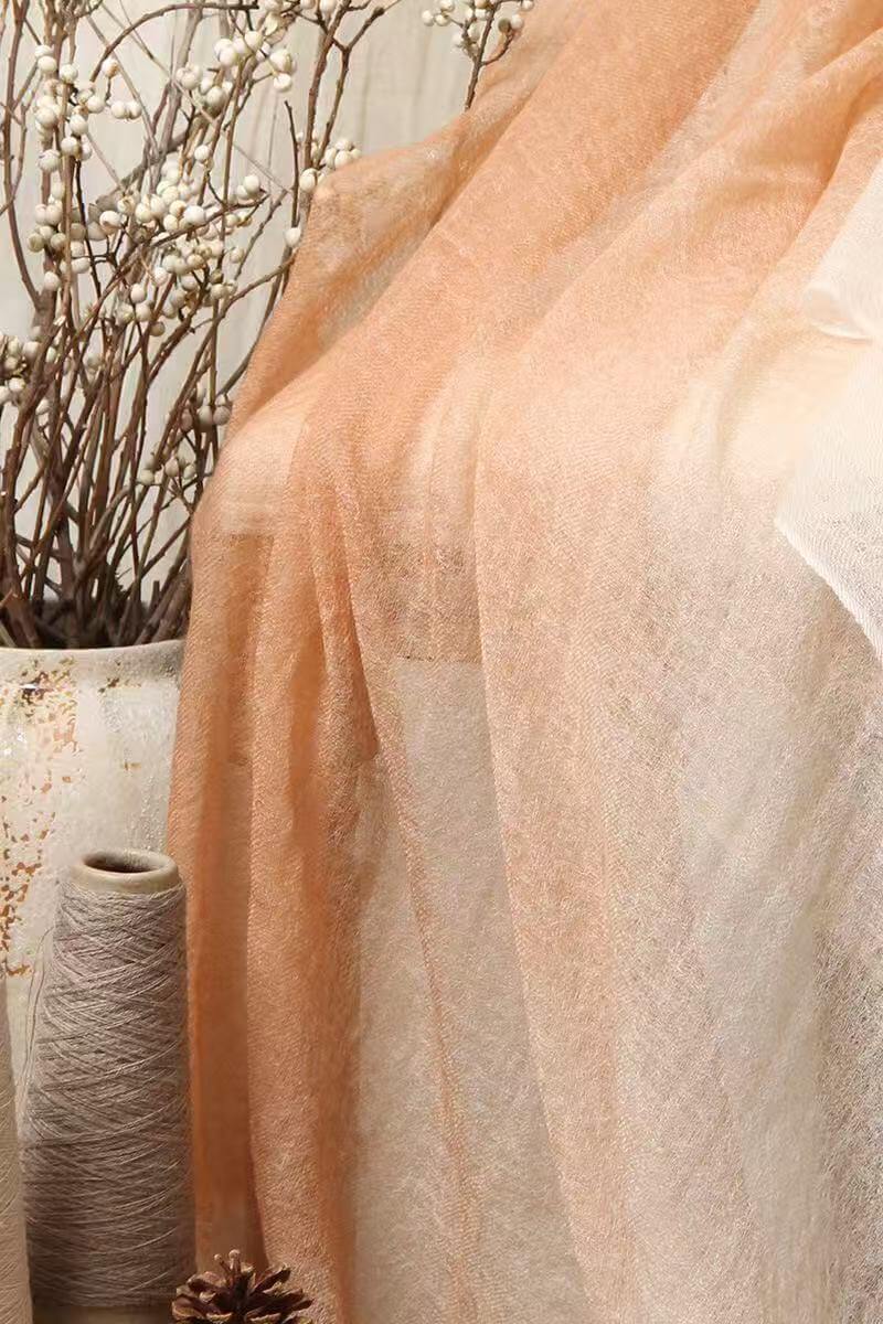 Women’s luxury cashmere ombre wrap, breathable lightweight shawl for spring fall and winter