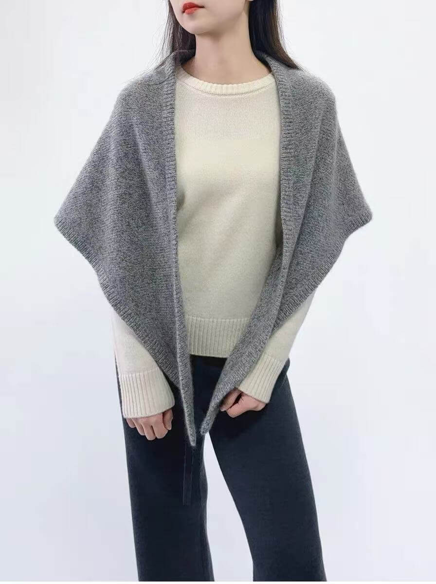 Women’s luxury triangle scarf crafted from cashmere and silk blend, soft lightweight fashion wrap