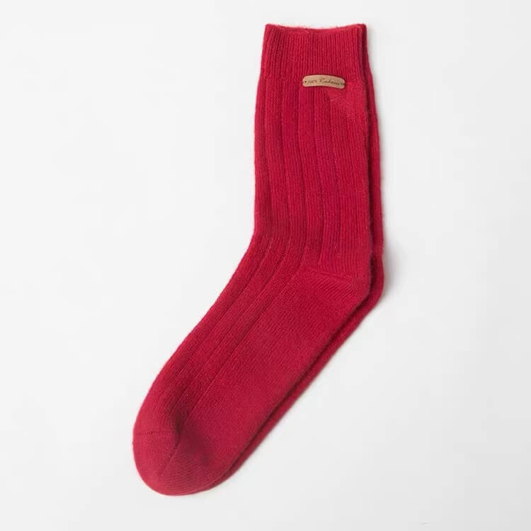 Women’s pure cashmere bed socks in classic red