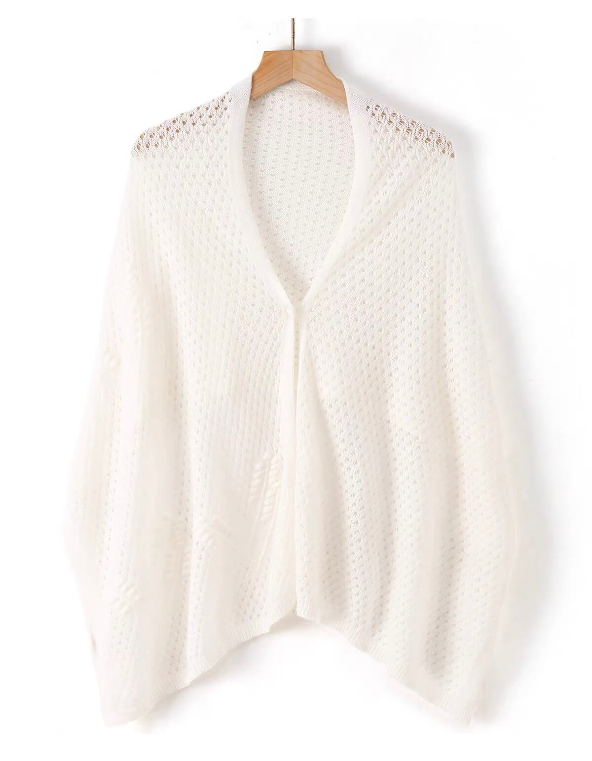 Women’s pure cashmere shawl with covered button