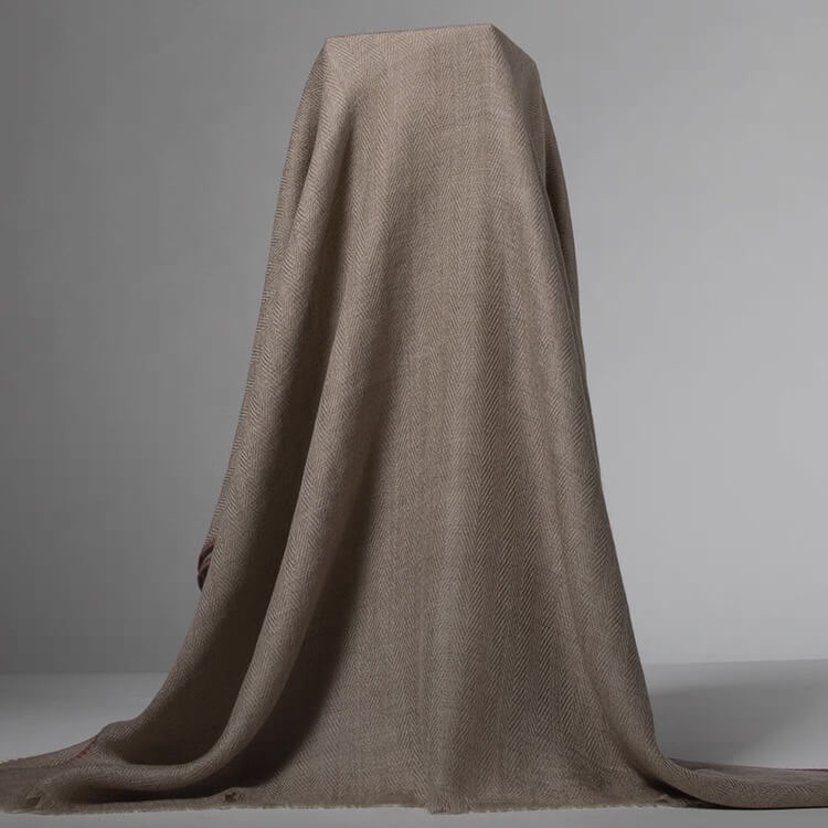 100% Cashmere Herringbone Shawl – Ultra-Soft Lightweight Spring & Summer Wrap