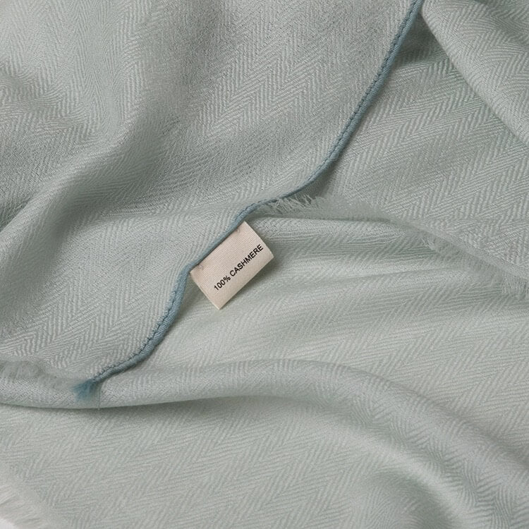 100% Cashmere Herringbone Shawl – Ultra-Soft Lightweight Spring & Summer Wrap
