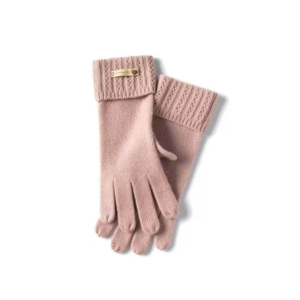 pink women cashmere gloves soft luxury winter gloves