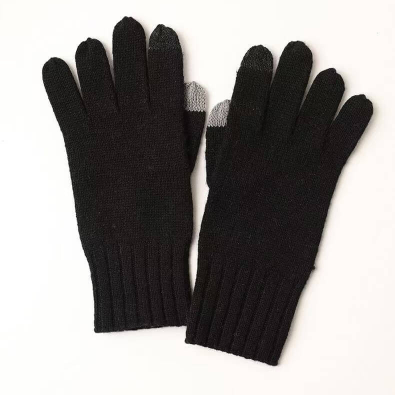 black cashmere gloves women minimalist style