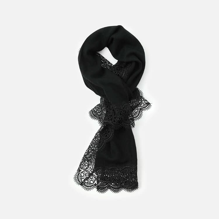 women's pure cashmere cape scarf in black