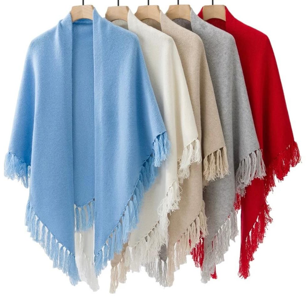 Women’s Chunky Fringe Triangle Cashmere Scarf