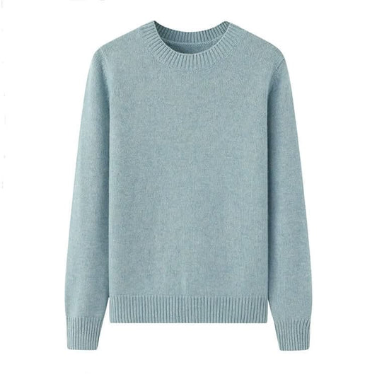 women's cashmere chunky blue sweater