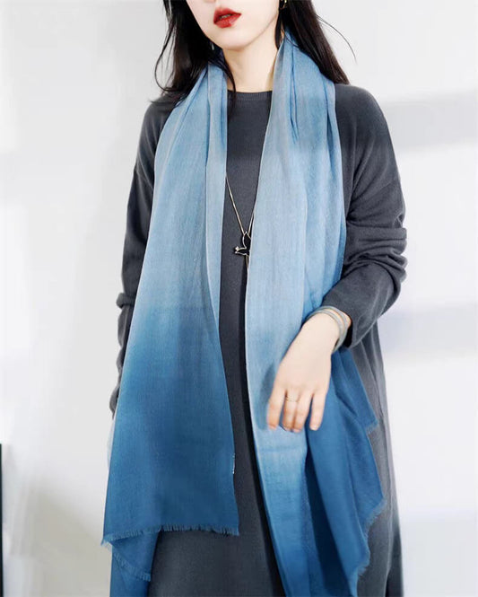 100% Cashmere Gradient Scarf Shawl – Feather-Light Ombré