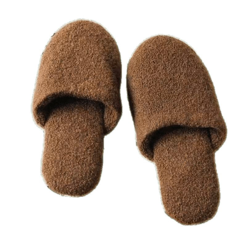Luxury women's bouclé cashmere slippers crafted from premium Inner Mongolian cashmere