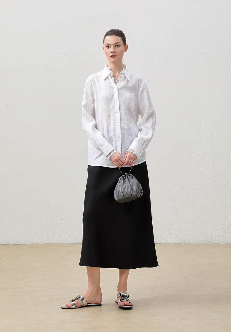 white linen shirt women oversized fit