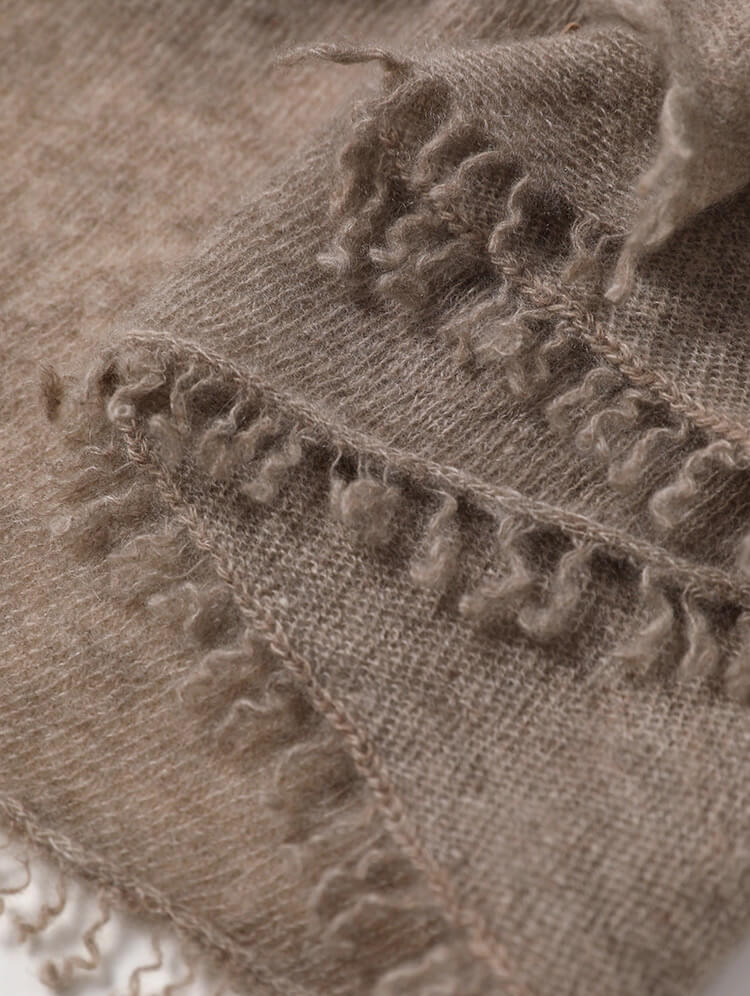 	hand-twisted fringe cashmere scarf
	•	Mongolian cashmere scarf
	•	soft cashmere travel wrap
	•	cashmere spring scarf