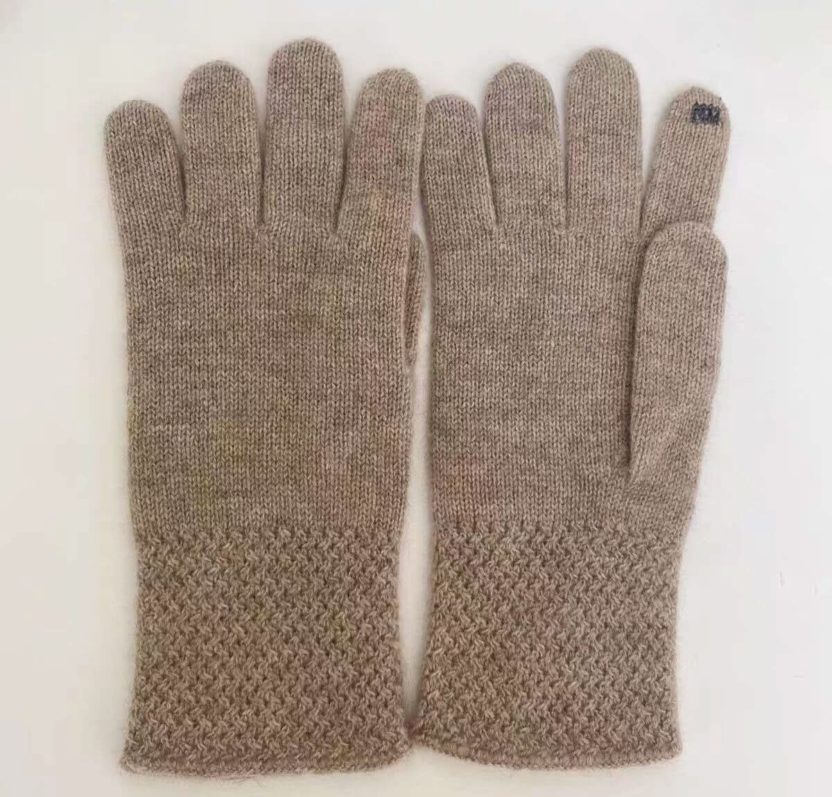 women's camel pure cashmere gloves