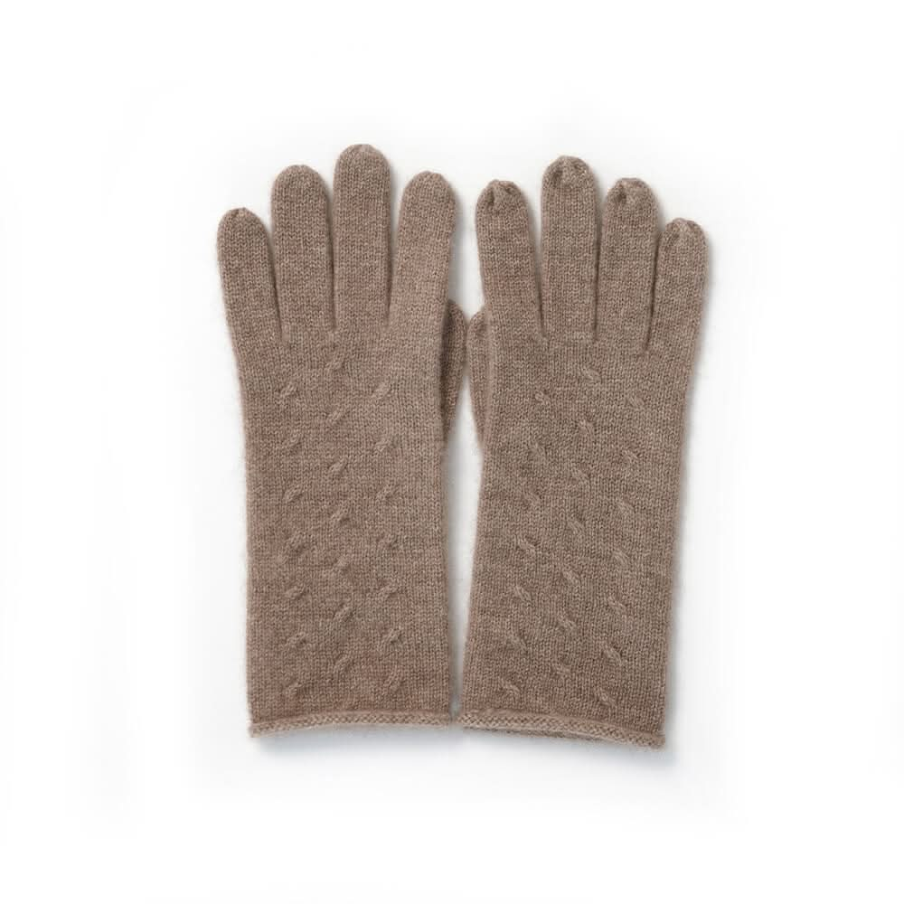 women camel cashmere gloves 