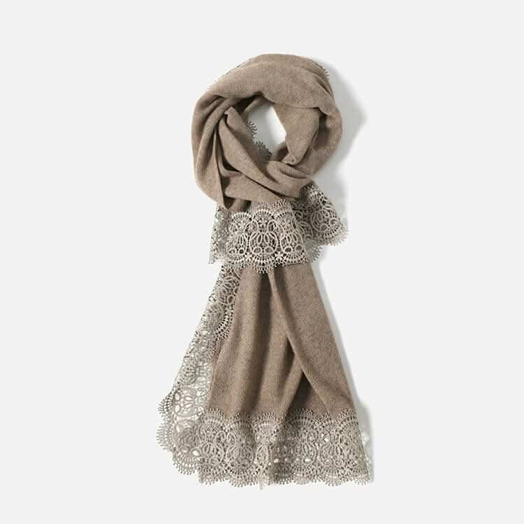 women's pure cashmere cape scarf in camel 