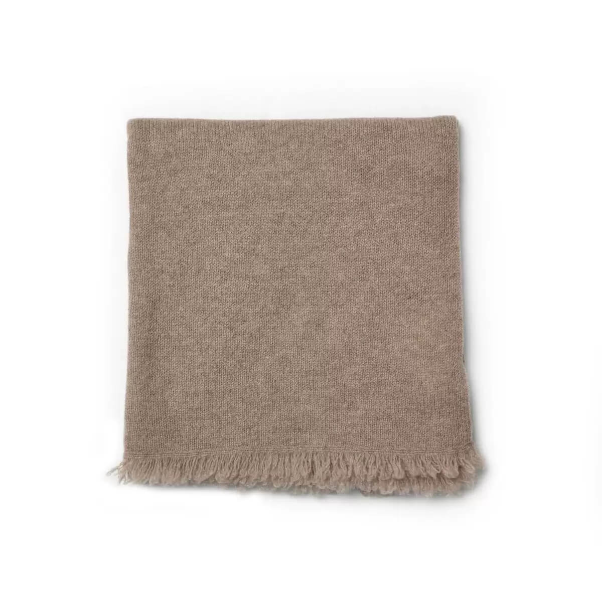 camel color cashmere fringe scarf lifestyle photo
