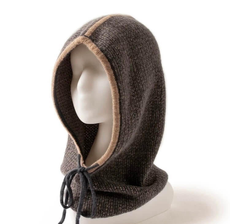 Soft chestnut brown cashmere hoodie for women