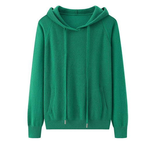 100% Cashmere Hoodie Sweaters For Women
