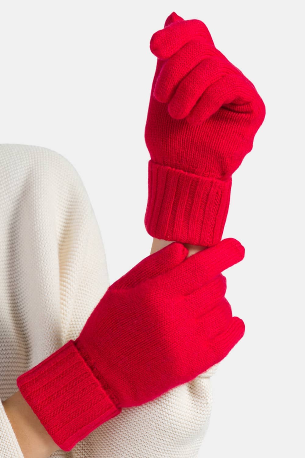 Women’s luxury 100% cashmere knit gloves with cozy warm feel, premium winter gloves for everyday wear