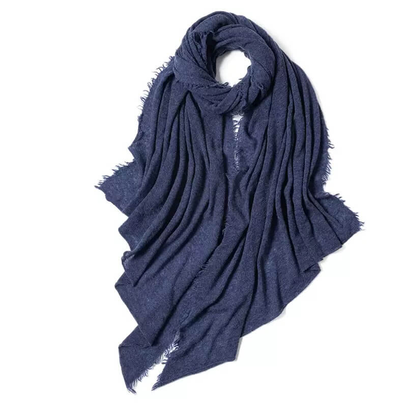100% Pure Cashmere Lightweight Scarf in blue color 