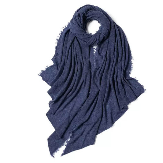 100% Pure Cashmere Lightweight Scarf in blue color 